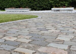 Reclaimed Sandstone grey and beige cobbles