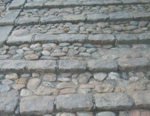 Steps with Reclaimed edging stones