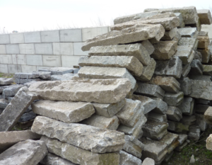 Reclaimed stone kurbs