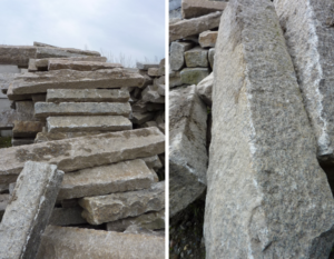 Reclaimed granite edging borders