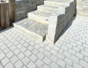 Grey granite paving stones