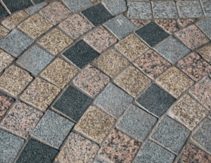 Granite pavers grey_pink_yellow_black