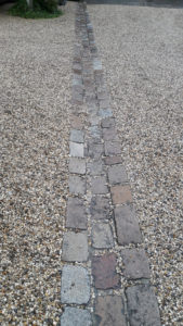 Pavés en granit de Paris au dessus scié