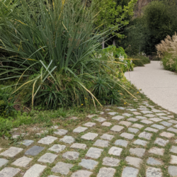Jardin extraordinaire à Nantes – utilisation des Pavés Nantais, aussi appelés Pavés du roi en Granit.