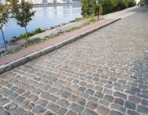 Reclaimed Lyon cobbles in the Confluence area of Lyon