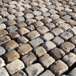 Reclaimed sandstone setts for edging