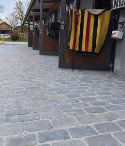 Pavés parisien en granit sciés format 14x20x 6 à 8 cm